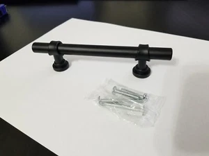 OYX Drawer Pulls 3 3/4" Hole Center Black Contemporary LST18BK96-10PACK NEW - Picture 1 of 2