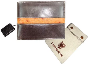 T. Marcus KALBSLEDER GELDBÖRSE FALTBAR RFID-Schutz pflanzlich gegerbt STRAUß  - Bild 1 von 7