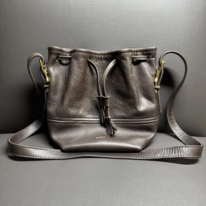 FOUNT Classic Coventry Bucket Bag Crossbody Shoulder Espresso Brown Rare OOP - Picture 1 of 8