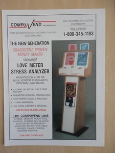 Love Meter & Stress Analyzer Flyer Original Magazine Pull Out Ad - Picture 1 of 1