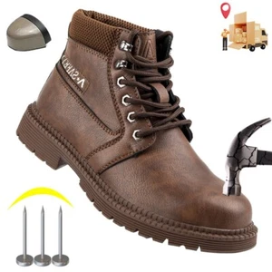 Nuevos zapatos con puntera de acero para hombres botas de trabajo a prueba de pinchazos zapatos de seguridad antideslizantes - Imagen 1 de 15