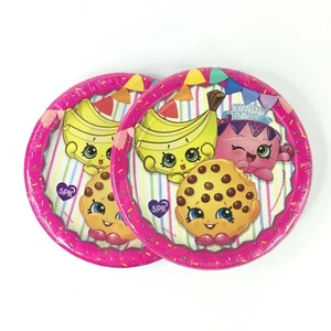 LOT OF 2 Shopkins Party Dinner Lunch 7" Dessert Plates 8 PC Party Supplies NEW - Picture 1 of 2