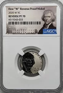 2020 Reverse Proof W Nickel NGC PR70 - Picture 1 of 2