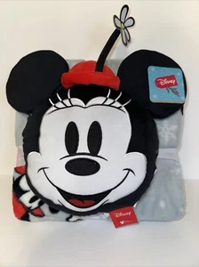 Disney Nogginz Kissen & Plüschdecke Set Minnie Mouse & Mickey Weihnachten Neu mit Etikett - Bild 1 von 4