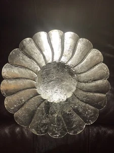 LATÓN Borde Festoneado Redondo 15" Colgante de Pared Pintura Plateada Texturizada Pintada  - Imagen 1 de 10