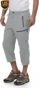 Men'S Quick Dry 3/4 Pants Lightweight Capri Shorts Hiking Fishing Travel Casual - Picture 1 of 4