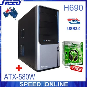 SPEED H690 USB3.0 PC Tower Case + ATX-580W PSU + (Free SPEED SPH-750 Headphones) - Picture 1 of 13
