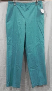 NWT-Ms. Sanibel Island Pull-On Pants- Alfred Dunner- Turquoise 14 M Proportioned - Picture 1 of 1