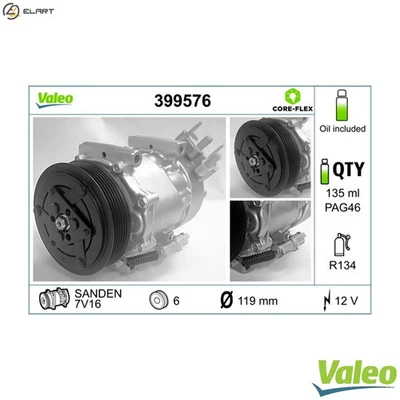 COMPRESSOR AIR CONDITIONING 399576 FOR PEUGEOT PARTNER/Box/Body/MPV EXPERT/Van - Image 1 of 4