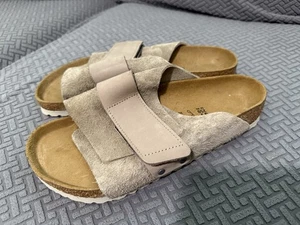 Birkenstock New w/o Box Kyoto Sandals Taupe Nubuck/Suede Leather Regular Size 39 - Picture 1 of 5