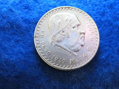 Peso de Prata México 1947 - "Morelos" - Escolha Brilhante Não Circulado - Imagem 1 de 2