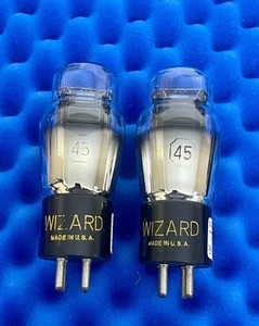 TWO WIZARD Type 45 Vacuum Tubes / Micromhos & mA Plate Current Tested / RCA - Bild 1 von 10