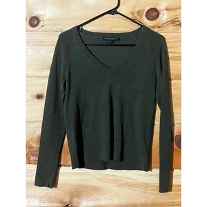 Pendleton Vneck 100% Merino Wool Knit Pullover Winter Sweater green Womens XS - Picture 1 of 4