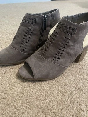 Zapato Sonoma para mujer 7,5 punta abierta tacón grueso cremallera lateral vitalizar ortolite Foto 1 de 4