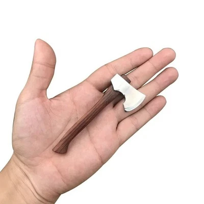 迷你斧户外野营手工工具木柄EDC刀便携式口袋刀 — 第 1/4 张图片