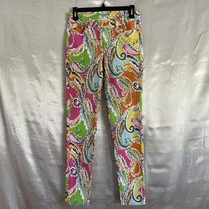 J. McLaughlin Jean Sz 0 Colorful Paisley Resort Vacation Beachy - Picture 1 of 9