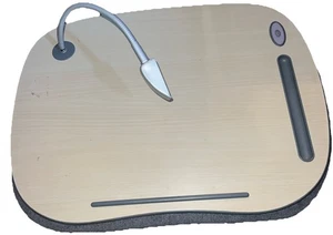 Brookstone Lighted Lap Desk Padded Grey & Cream Soft Furnishings Textiles *READ! - Afbeelding 1 van 19