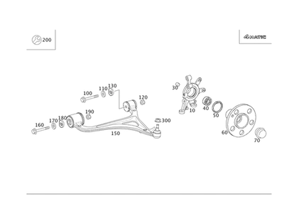 Brazo de control transversal original Mercedes-Benz 203-330-03-07 Foto 1 de 2