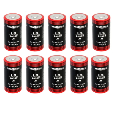 10x Kraftmax Lithium 3,6V Batterie ER26500 C Zelle 26500, wie LS26500 - Bild 1 von 4