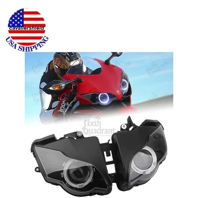 Fully Assembly Headlight White Angel Eye Projector Fit For Honda CBR1000RR 08-11 - Image 1 of 4