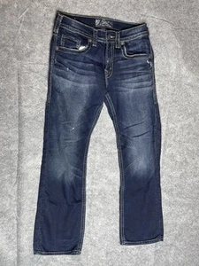 VTG Silver Jeans Mens 30x32 Dark Wash Distressed Denim Straight Fit Jeans - Bild 1 von 10