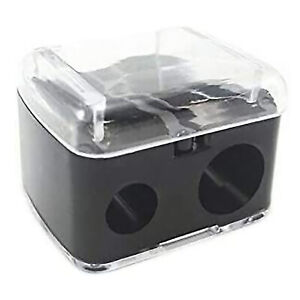 Pencil Sharpener & Lid Eyeliner Lip Brow Liner Cosmetic Twin Double Hole Large