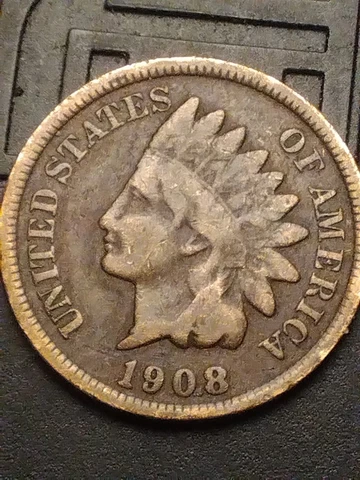 1908 indian head penny cent Error. Doubled Die Obverse/ Overdate Cover