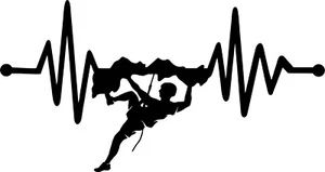 Auto-Aufkleber Berg 054 klettern, Berge, Bergsteigen, Herzschlag, Pulslinie - Bild 1 von 15