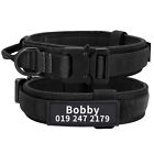 Heavy Duty Military Tactical Pet Dog Collar with Personalised Patch Custom Name