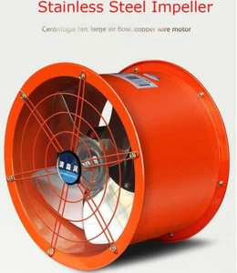 10" Axial Fan 220V Cylinder Pipe 1060 cfm Industrial Ventilator Blower Tube - Picture 1 of 22