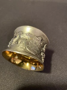 Vintage Silver Plate Napkin Ring Engraved SM - Picture 1 of 6