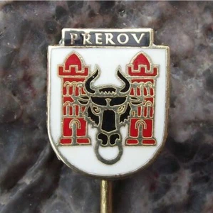 Vintage Prerov Czechoslovakia Coat of Arms Heraldic Crest Souvenier Pin Badge - Picture 1 of 4
