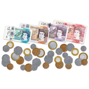 Learning Resources UK Play Money - 96 Pretend Fake Replica Coins & Notes