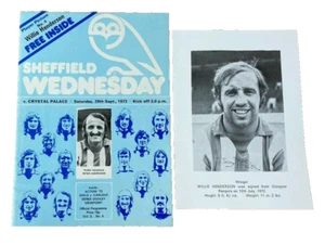 SHEFFIELD MITTWOCH V CRYSTAL PALACE - DIV 2 - 29.9.1973 - INKL. SPIELERFOTO - Bild 1 von 1