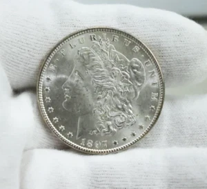1897 US Morgan Silver Dollar $1 Unc. - Picture 1 of 2