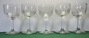 A Set Of 5 Antique Victorian Facet Cut Wine Liquor Cordial Glasses - Picture 1 of 16