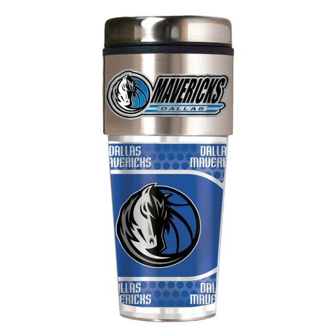 DALLAS MAVERICKS 16 OZ STAINLESS STEEL COFFEE TRAVEL MUG 3D METAL EMBLEM Cover