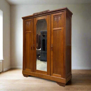 Kleiderschrank | Art Déco um 1930 | Eiche Massivholz - Bild 1 von 12
