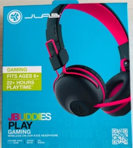 JLab JBuddies Play Gaming Wireless Kids Headset, Pink, 22+ Hour Bluetooth 5 Play - Photo 1 sur 7