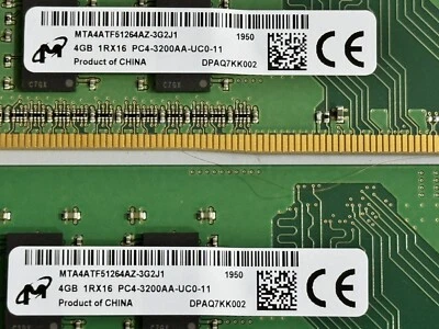 8GB KIT 2x 4GB DDR4 3200MHz PC4-25600 288 pin DESKTOP Memory Non ECC 3200 RAM - Image 1 of 3