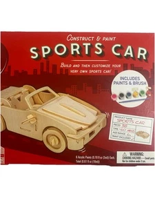 🧩Kit de club de construcción de autos deportivos madera construye tu propio vehículo pintura artesanía A3 - Imagen 1 de 2