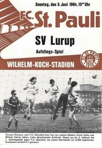 Fussball-Programmheft    83/84   Aufstieg     FC St. Pauli - SV Lurup - Bild 1 von 1
