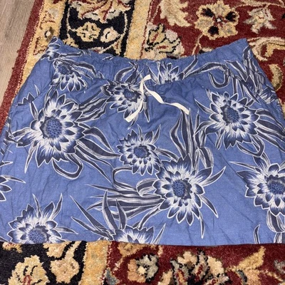 Minifalda Patagonia Azul Floral Algodón Cordón Bolsillos Playa XL Foto 1 de 4