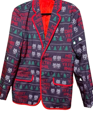 Feliz Navidad Ya Sucio Animal Solo en Casa Hombre Traje Chaqueta Mediana (38-40) Foto 1 de 4