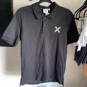 Kenzo black polo shirt with cross logo. Mens medium. DN770 - Picture 1 of 3