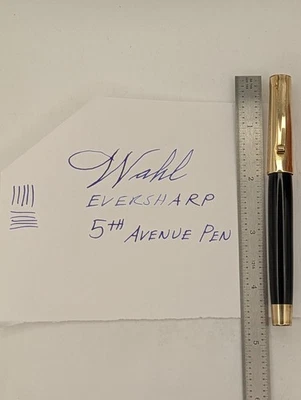 Caneta-tinteiro Wahl Eversharp Fifth Avenue preta ouro 14k nova na caixa restaurada - Imagem 1 de 4