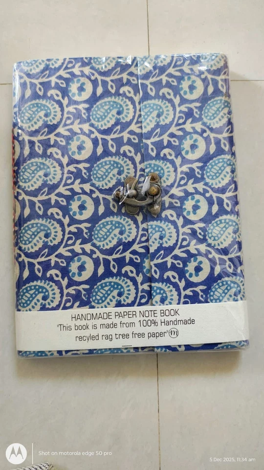 Handcrafted Leather Cover Engraved Writing Diary with C-Lock Notebook Journal - Image 1 of 1