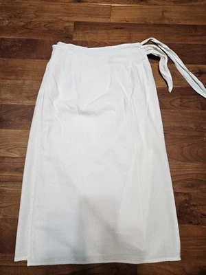 Vintage Ralph Lauren Wrap Skirt Linen Blue Label Skirt White, No Size - Image 1 of 4