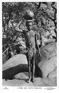 POSTCARD ETHNIC NUBA GIRL SOUTH KORDOFAN RP - Picture 1 of 2