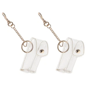 2 Pezzi Portachiavi Custodia Accessori Porta Lucidalabbra Sacchetto Trasparente - Foto 1 di 12